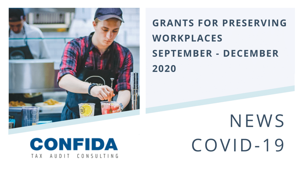 Grants for preserving workplaces - September - December 202
