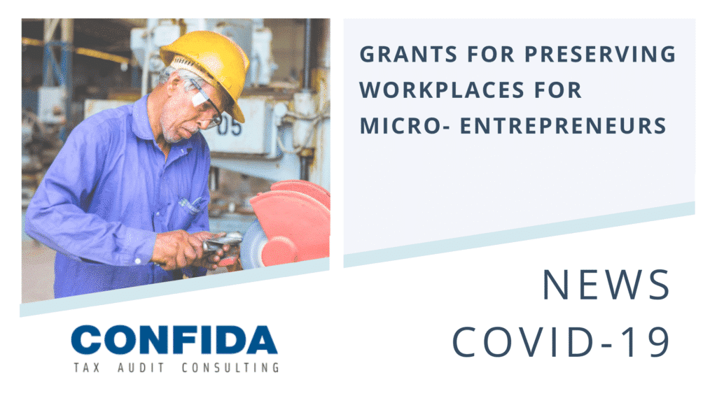 Grants for preserving workplaces for micro-entrepreneurs