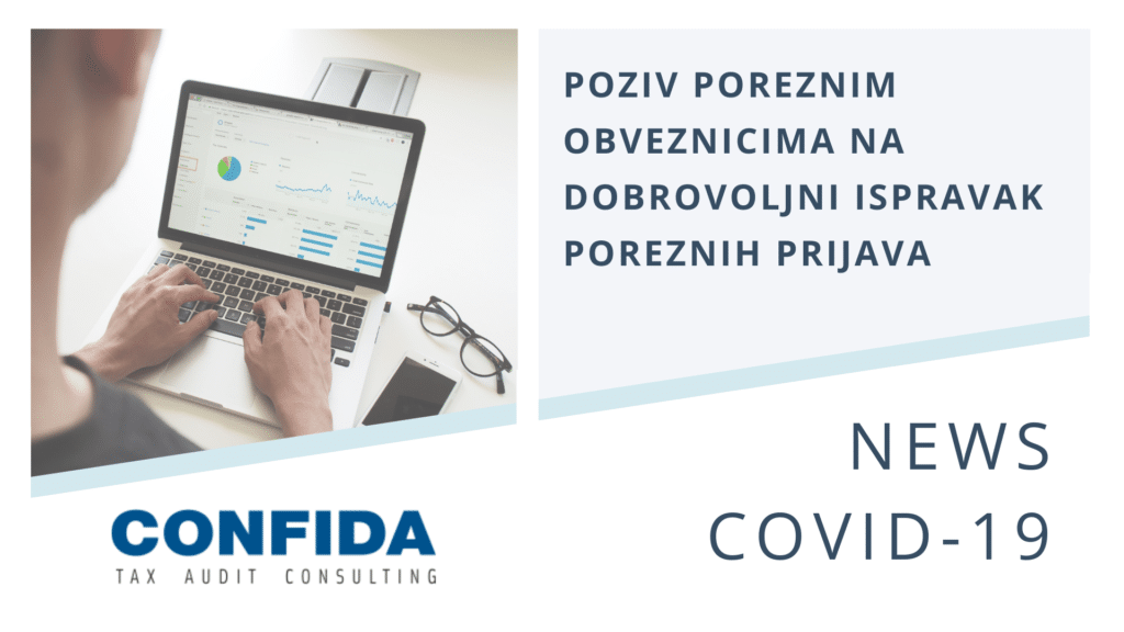 Poziv poreznim obveznicima na dobrovoljni ispravak poreznih prijava