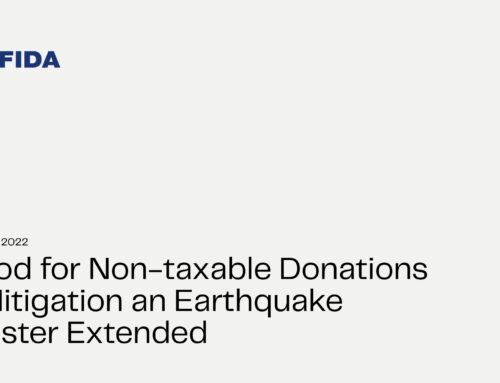 Period for Non-taxable Donations to Mitigation an Earthquake Disaster Extended